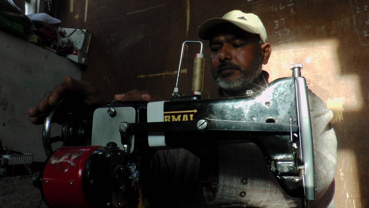 nisar ahmad khan while working at his rented home