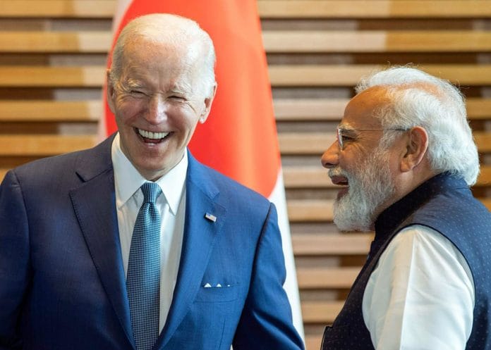 अमेरिकी राष्ट्रपति जो बाइडेन के साथ प्रधानमंत्री नरेंद्र मोदी | ANI