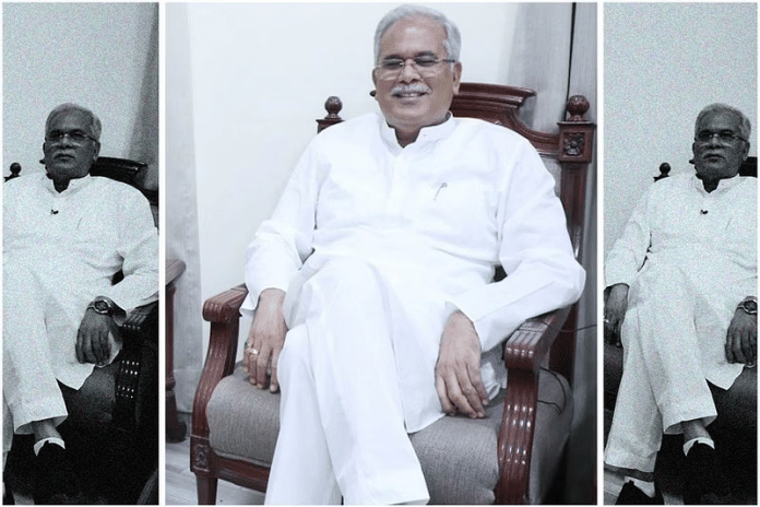 दिप्रिंट से बातचीत के दौरान कांग्रेस नेता और छत्तीसगढ़ के मुख्यमंत्री भूपेश बघेल | क्रेडिट/दिप्रिंट