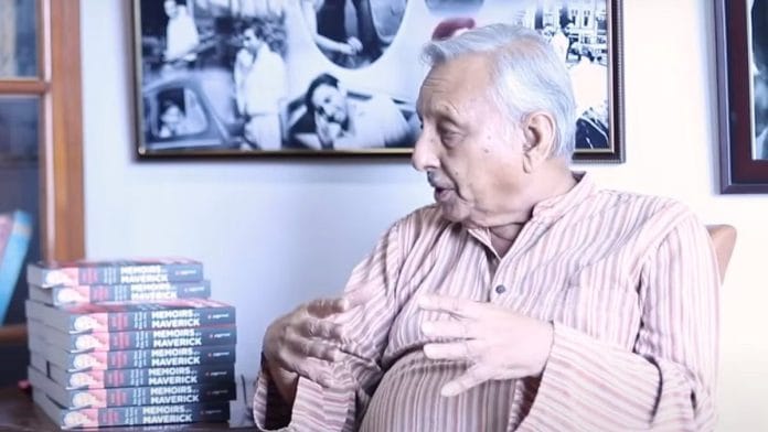 दिप्रिंट से बातचीत के दौरान कांग्रेस नेता मणिशंकर अय्यर | क्रेडिट/दिप्रिंट टीम