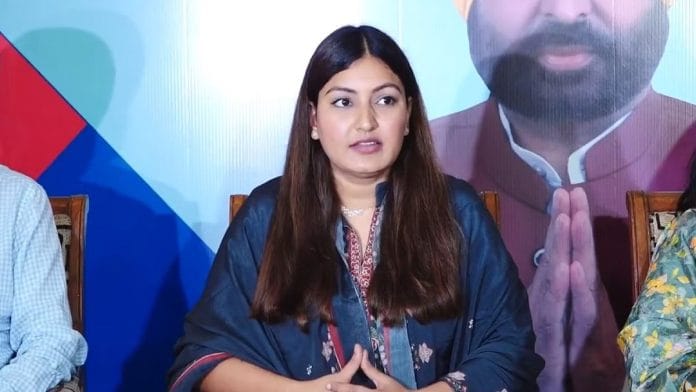 पंजाब की मंत्री और आप नेता अनमोल गगन मान बुधवार को चंडीगढ़ में प्रेस कॉन्फ्रेंस को संबोधित करते हुए | एक्स/@AnmolGaganMann