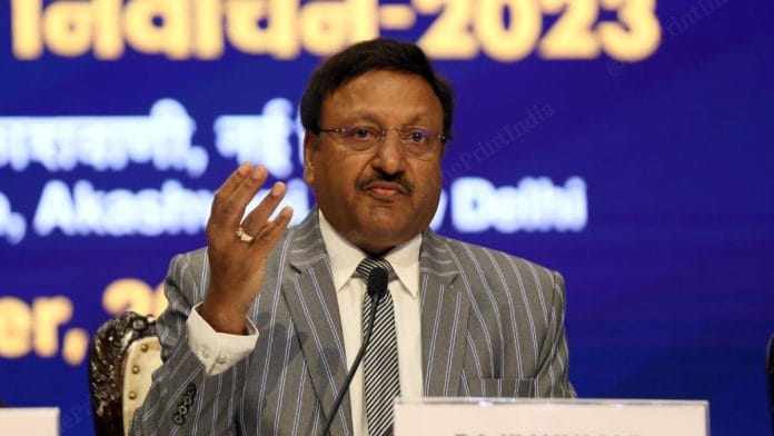 मुख्य निर्वाचन आयुक्त राजीव कुमार | फोटो: सूरज सिंह बिष्ट/दिप्रिंट