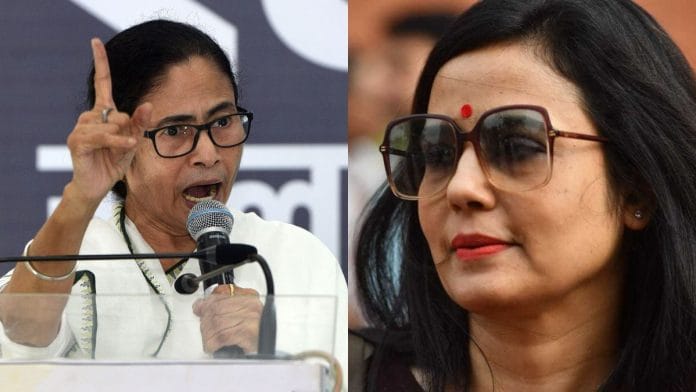 पश्चिम बंगाल की मुख्यमंत्री ममता बनर्जी / एएनआई | टीएमसी की पूर्व सांसद महुआ मोइत्रा / प्रवीण जैन/दिप्रिंट