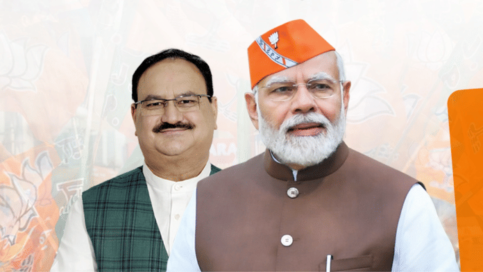 प्रधानमंत्री नरेंद्र मोदी, और भाजपा पार्टी के अध्यक्ष जे पी नड्डा/ फोटो: भाजपा