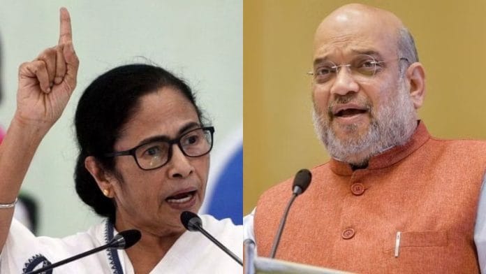 पश्चिम बंगाल की मुख्यमंत्री ममता बनर्जी, केंद्रीय गृहमंत्री अमित शाह | फोटो: एएनआई, पीटीआई