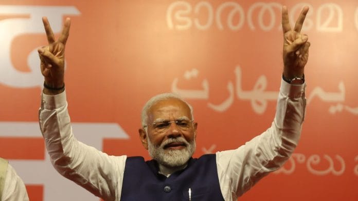 दिल्ली के बीजेपी मुख्यालय में प्रधानमंत्री नरेंद्र मोदी | फोटो : सूरज सिंह बिष्ट/दिप्रिंट