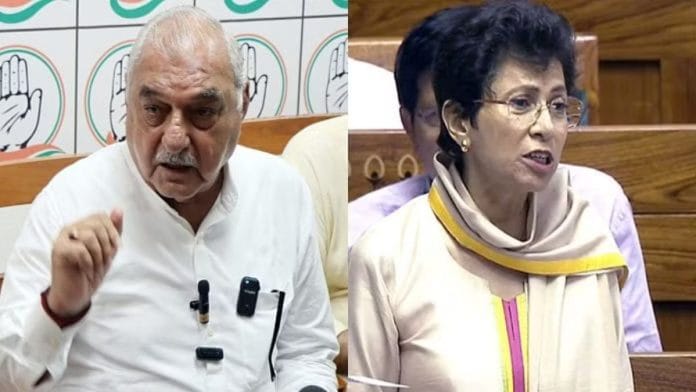 भूपिंदर सिंह हुड्डा और कुमारी शैलजा की फाइल फोटो | एएनआई