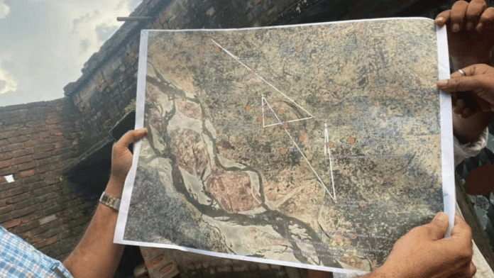 भेड़ियों/भेड़ियों के संचालन के क्षेत्र को दर्शाता बहराइच का नक्शा | फोटो: शिखा सलारिया/दिप्रिंट