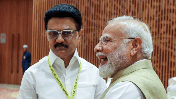 Prime Minister Narendra Modi with MK Stalin
